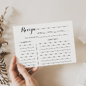 Minimale zwarte witte Vrijgezellenfeest Recipcard