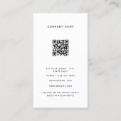 Minimale zwarte witte winterbos QR-code Visitekaartje (Achterkant)