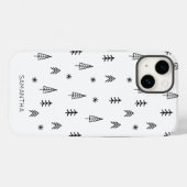 Minimale zwarte witte winterpatroontnaam Case-Mate iPhone case (Achterkant (horizontaal))
