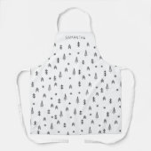 Minimale zwarte witte winterpatroontnaam schort (Voorkant)