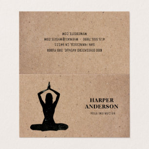 Minimale zwarte Yoga Instructor Professional Logo  Visitekaartjes