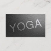 Minimale zwarte zilver Ingegraveerde tekst Yoga-in Visitekaartje (Voorkant)