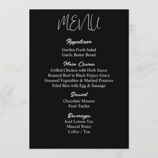 Minimalis Wedding Menu - Gedrukt (Voorkant)