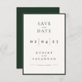 Minimalisator donkerschuine slachting De datum Kaa Save The Date (Voorkant / Achterkant)