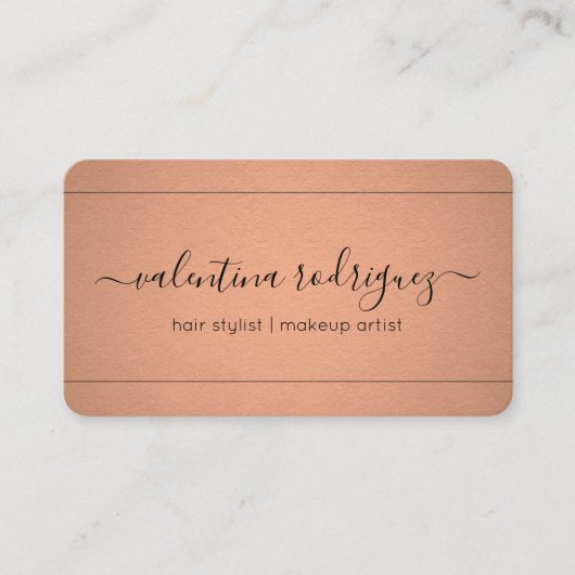 Minimalisator Folie Chic Script Signature Copper F Visitekaartje (Voorkant)