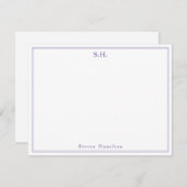 Minimalisator moderne Paarse vioolmonogram Notitiekaartje (Voorkant / Achterkant)