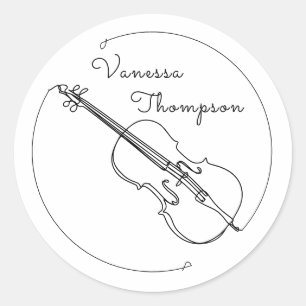 Minimalisator naam klassiek muzikaal muzikant ronde sticker