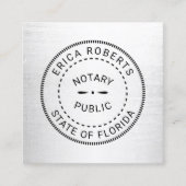 Minimalisator notaris openbare stempel vierkante visitekaartje (Voorkant)