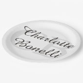 Minimalisator professionele moderne monogram papieren bordje (Gekanteld)