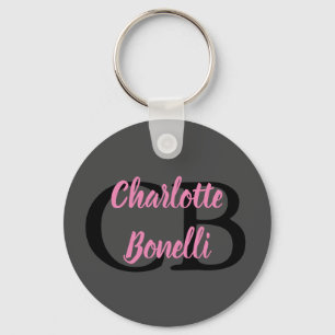 Minimalisator professionele moderne monogram sleutelhanger