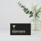 Minimalisator van de Bartender Modern Gold Wine Ba Visitekaartje (Staand voorkant)