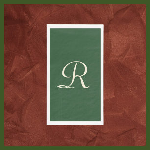 Minimalisator voor groene en Cream Monogrammed Servet