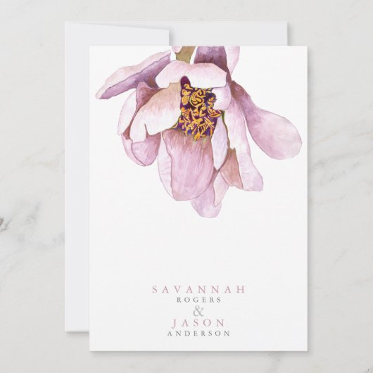 Minimalisator voor roze zonnebloem | Uitnodiging t (Achterkant)