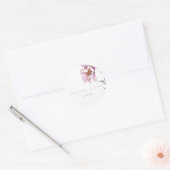 Minimalisator voor roze zonnebloem | Weddenschap-e Ronde Sticker (Envelop)