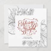 Minimalisator winterFloral | Kerst Wreath Square Feestdagenkaart (Voorkant)