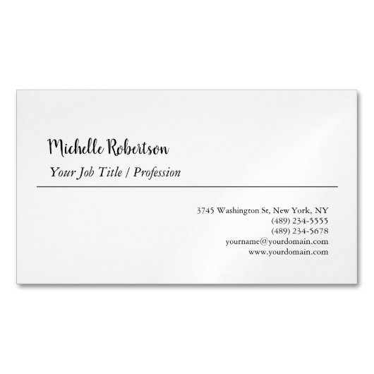 Minimalisator zwarte witte vlek magnetisch visitekaartje (Voorkant)