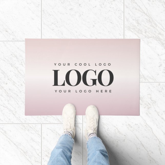 Minimaliseer aangepaste roze Logo voor zakelijk ge Deurmat (Binnen)