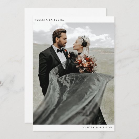 Minimaliseer de datum opslaan save the date (Voorkant / Achterkant)