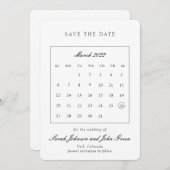 Minimaliseer de kalender van de Datum opslaan Save The Date (Voorkant / Achterkant)
