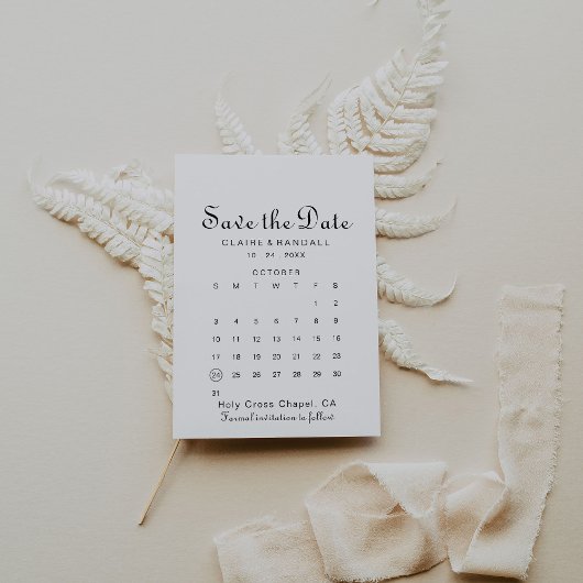 Minimaliseer de kalender van de Datum opslaan Save The Date