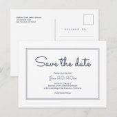 Minimaliseer eenvoudig cursief script de datum briefkaart (Voorkant / Achterkant)