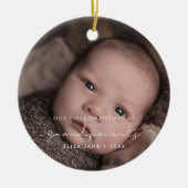 Minimaliseer onze eerste kerst als grootouders keramisch ornament (Voorkant)