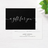 Minimaliserend zwart Script-cadeaucertificaat Visitekaartje (Bureau)