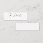 Minimaliserende Black White Modern Script Website  Mini Visitekaartje (Voorkant / Achterkant)