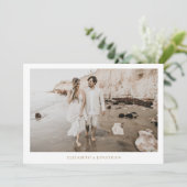 Minimaliserende Borders Fotobruiloft Save The Date (Staand voorkant)