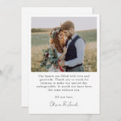 Minimaliserende bruiloft Foto 5x7 Bedankkaart (Voorkant / Achterkant)