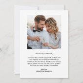 Minimaliserende bruiloft Foto bedankt (Achterkant)