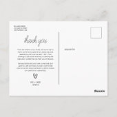 Minimaliserende bruiloft foto Hartelijk dank Briefkaart (Achterkant)