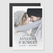 Minimaliserende bruiloft foto Opslaan Datum Magnetische Uitnodiging (Voorkant / Achterkant)