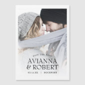 Minimaliserende bruiloft foto Opslaan Datum Magnetische Uitnodiging (Voorkant)