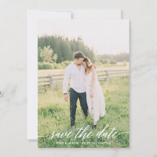Minimaliserende bruiloft foto Opslaan datumkaart Save The Date