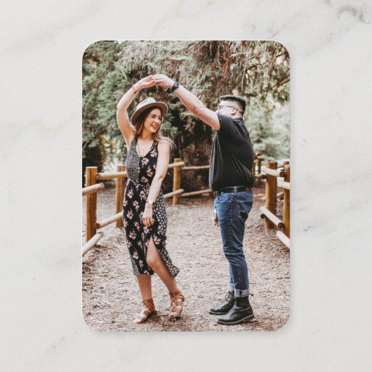 Minimaliserende bruiloft Website Eenvoudige Foto K Informatiekaartje (Achterkant)