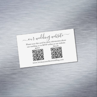 Minimaliserende bruiloft Website QR 25 Magnet-Kaar Magnetisch Visitekaartje