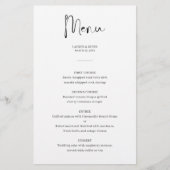 Minimaliserende Elegant Wedding-menukaart (Voorkant)