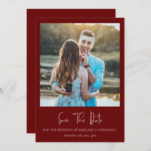 Minimaliserende Floral sparen de Datum Save The Date (Voorkant / Achterkant)