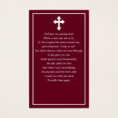 Minimaliserende foto Funeral Prayer Burgundy Kaart (Achterkant)