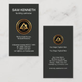 Minimaliserende Gold Builder-Logo Visitekaartje (Voorkant / Achterkant)