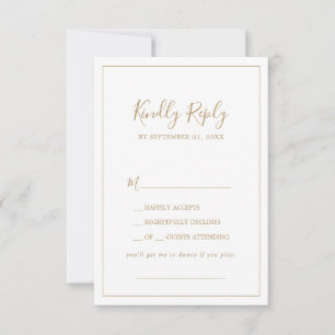 Minimaliserende Gold Song Request RSVP-kaart RSVP Kaartje