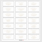 Minimaliserende Gold Typography Guest Adresetikett Sticker (Vel)