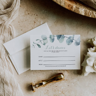 Minimaliserende Greenery Wedding Song Request Card RSVP Kaartje