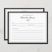 Minimaliserende grensafdruk Naam Recipcard (Voorkant / Achterkant)