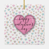 Minimaliserende Happy Valentijn-dag Keramisch Ornament (Achterkant)