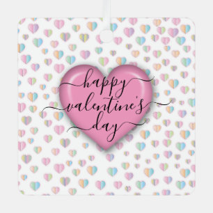 Minimaliserende Happy Valentijn-dag Metalen Ornament