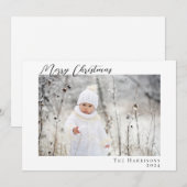 Minimaliserende kerstfoto feestdagenkaart (Voorkant / Achterkant)