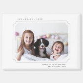 Minimaliserende kerstfoto van Joy Peace Love Magneet (Voorkant)