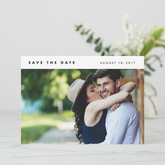 Minimaliserende Moderne Foto sparen de Datum Save The Date (Staand voorkant)
